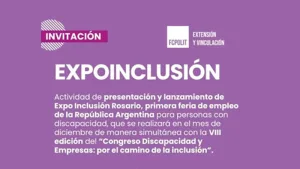 El miércoles 15 de octubre se realizará la Expo Inclusión Rosario, la feria de empleo para personas con discapacidad