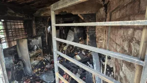 Feroz incendio en una casa de pasillo: murieron tres perros y las pérdidas fueron totales