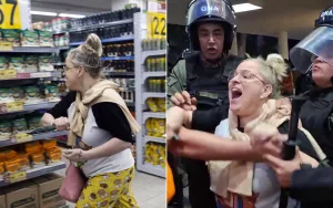 Milei posteó "barbarie" sobre una foto de la mujer que persiguió a fotógrafos con un cuchillo luego de un acto oficialista, pero la agresora es libertaria