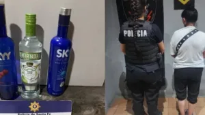 Robó tres botellas de vodka