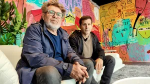 El artista Milo Lockett pintó un mural en Rosario como anticipo del edificio que llevará su nombre