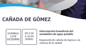 Domingo 14: Estaremos trabajando en la ciudad de Cañada de Gómez