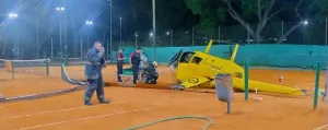 Cayó un helicóptero en el ex circuito KDT de Palermo