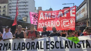 La izquierda y sectores combativos fueron parte de la jornada de lucha contra la reforma laboral en Rosario