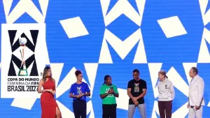Cristiane, Formiga y Ronaldo en la presentación de Brasil 2027