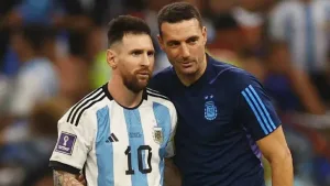 Lionel Messi y Lionel Scaloni.