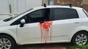 Auto del apuñalado en zona sur