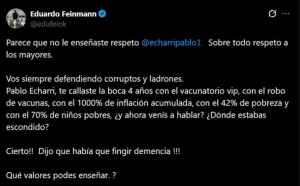 La fuerte reacción de Dupláa y Echarri frente a los exabruptos de Eduardo Feinmann contra Luca Martin