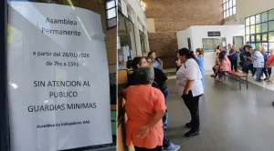 Trabajadores del Hospital Gamen de Villa Gobernador Gálvez protestan por las condiciones de atención y trabajo