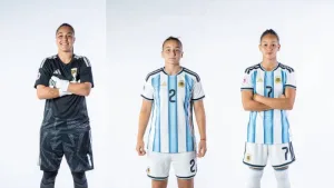 Aprile, Sabransky, Aguilar, jugadoras de la seleccion argentina sub 20