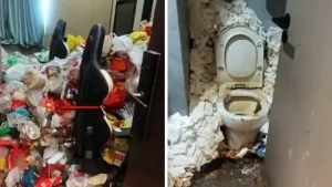 Restos de suciedad en un hotel