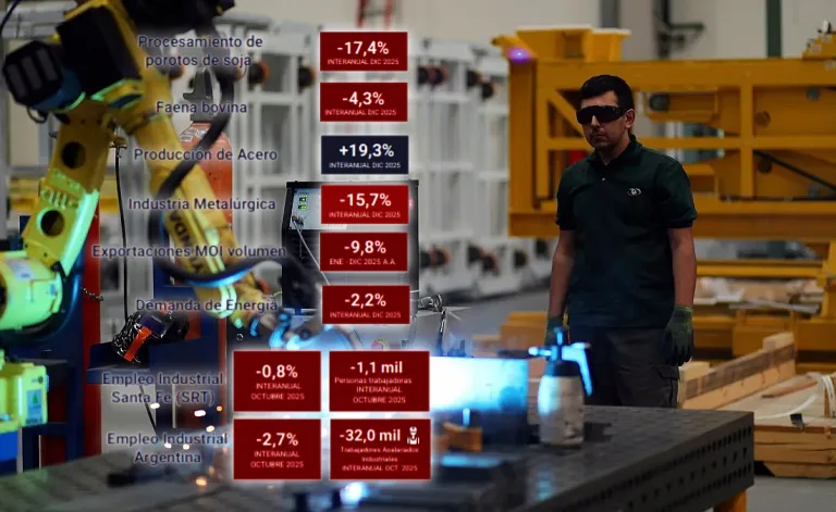Según el plan: la producción industrial en Santa Fe cayó casi un 10% interanual en diciembre último