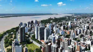 Vista aerea de la Ciudad de Rosario