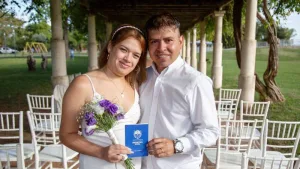 Se casaron en el Parque Alem