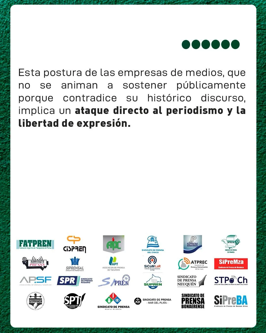 Sindicatos de Prensa de todo el país volvieron a pedir que no se derogue el estatuto del periodista