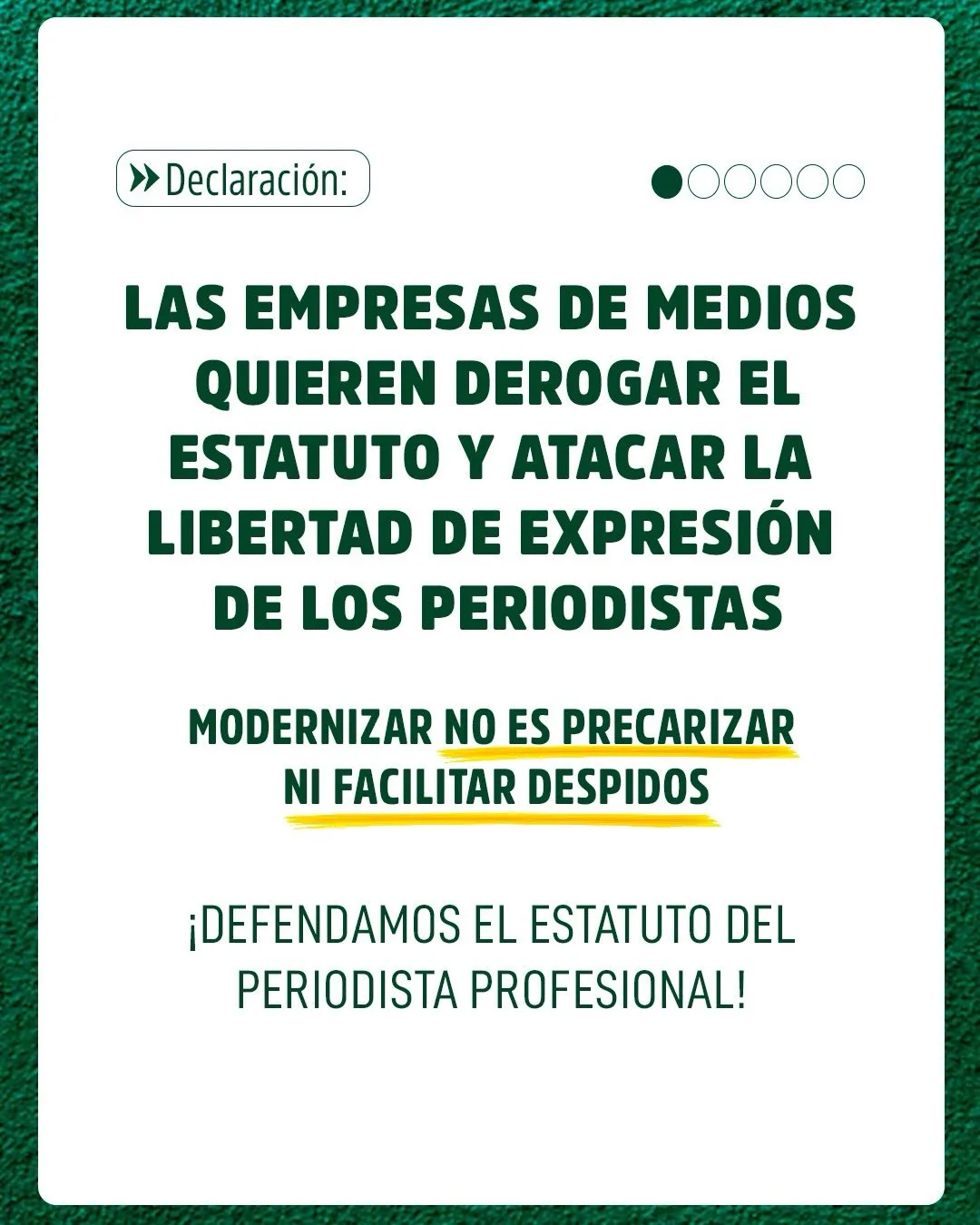 Sindicatos de Prensa de todo el país volvieron a pedir que no se derogue el estatuto del periodista