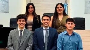 Los ediles Franco Volpe, Juan Pedro Aleart, Samanta Arias, Lautaro Enriquez y Anabel Lencina.