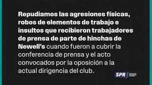 "Otra vez agresiones a la prensa", duro comunicado del Sindicato de Prensa Rosario