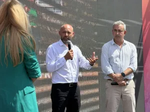 Puccini y Javkin presentaron en Expoagro el potencial de Rosario como sede de grandes eventos y destacaron la baja de la violencia