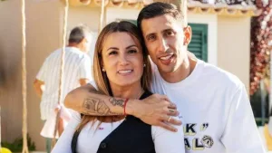 Ángel Di María y su esposa Jorgelina Cardoso