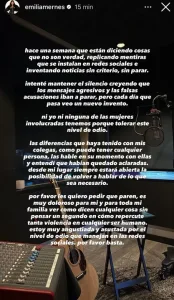 Emilia y Duki, su pareja, frente común ante la situación de conflicto con Tini y María Becerra