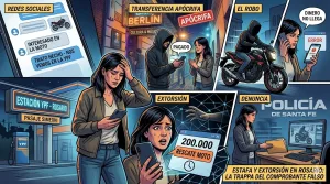 estafa en Rosario, imagen elaborada con IA
