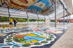 Finalizó el laqueado del mural de El Aura y ya se puede transitar normalmente