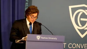 “Somos enemigos de Irán, nos pusieron dos bombas", dijo Milei en Nueva York