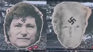 Escándalo en el Lollapalooza Chile: una banda proyectó una imagen de Milei y Trump con una esvástica