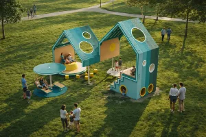 Rosario suma un nuevo espacio público en el Mercado del Patio con el aporte de las empresas Fundar y Cruci