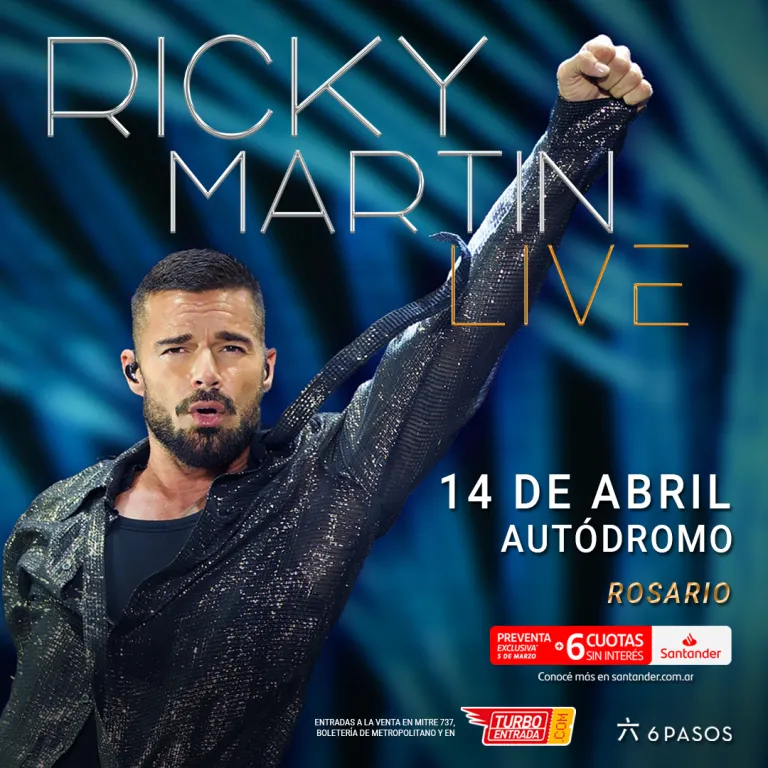 El astro puertorriqueño Ricky Martin vuelve a Rosario: fecha y venta de entradas confirmadas