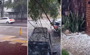 El alerta meteorológico se quedó corto: hubo fuerte granizada en San Lorenzo
