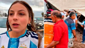 Una influencer se grabó saqueando un camión de aceite y generó indignación en las redes