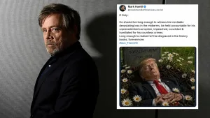 Un popular actor de la saga “Star Wars” publicó una foto de Donald Trump en su tumba y lo tildaron de “enfermo”