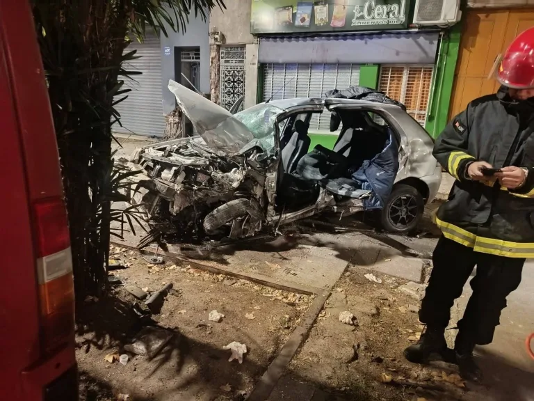 Accidente fatal en zona sur: un hombre falleció al chocar su vehículo contra dos casas