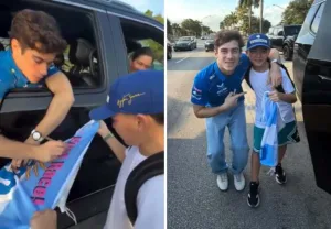 El emotivo gesto de Franco Colapinto con un pequeño fan argentino en Miami