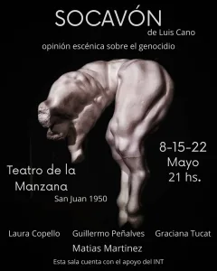 Matías Martínez estrena en Rosario “Socavón”, un espectáculo acerca del genocidio, que mixtura lo teatral con lo audiovisual