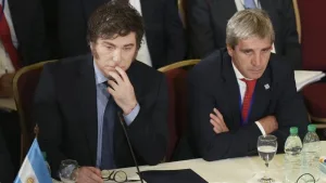 el presidente Javier Milei y Luis Caputo