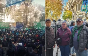 Pese al blindaje al Monumento, hubo actos de rechazo a la visita y las políticas de Milei por parte de sindicatos, organizaciones sociales y la izquierda