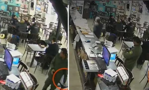 Policía detenido en la Terminal de Ómnibus: robó un celular de la mesa de un bar y quedó filmado