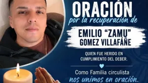Cadenas de oración por el policía federal baleado en Villa Banana