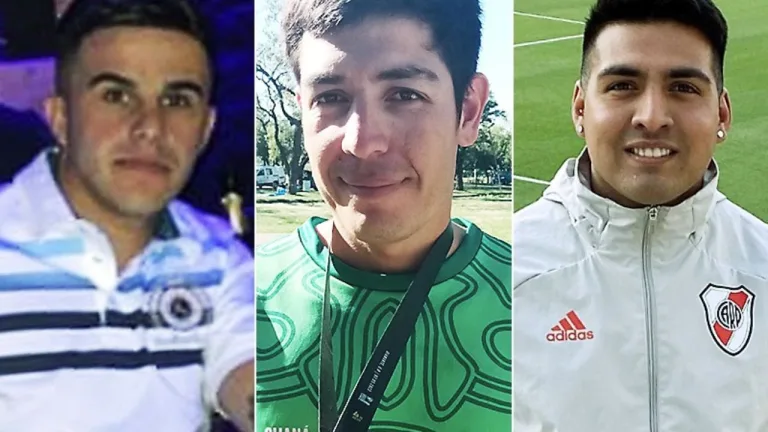 Las víctimas del triple crimen fueron -der a izq.- Eber Ramos (25), Emiliano Saucedo (31) y Santiago Ochoa (25).