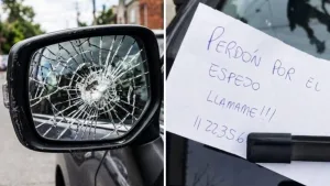 Espejo roto del auto