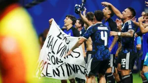 Festejo de los jugadores de Argentina