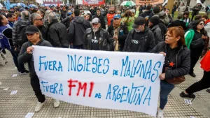 Organizaciones sindicales, sociales y políticas se movilizaron en rechazo a la visita de Kristalina Georgieva