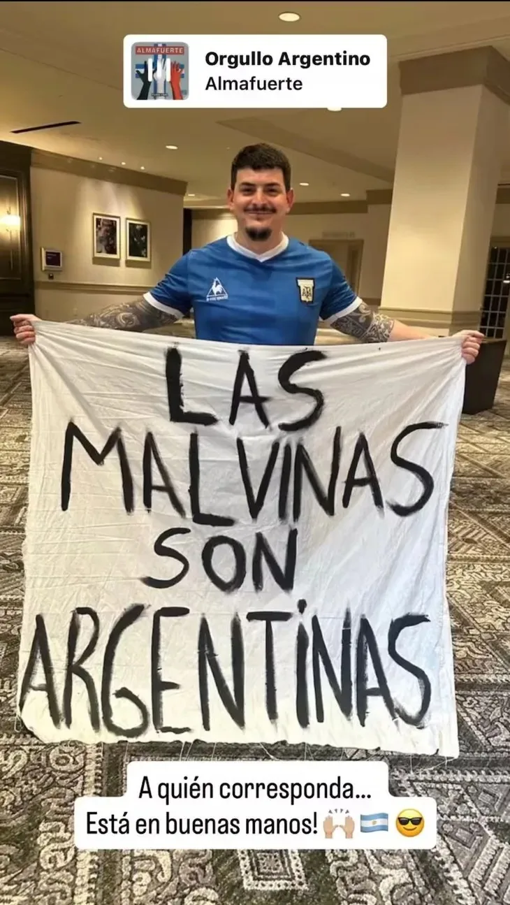 “Está en buenas manos”: el mozo de la Selección actualizó el estado de la bandera de Malvinas