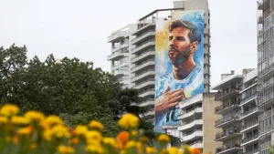 Mural de Messi, Ubicado a metros del Monumento a la Bandera