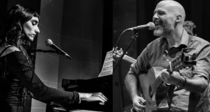 Los cantautores rosarinos Nahuel Farías y Yanina Bolognese tocan sus canciones en el ciclo "Riviera Live Music"