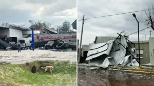 Fuerte temporal de granizo y viento