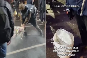 Cómo es el método que los manifestantes contra la ley de propiedad privada usaron para desactivar los gases lacrimógenos